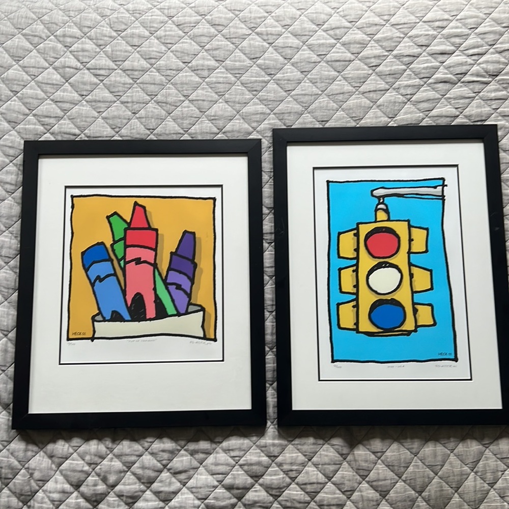 Ed Heck artwork - two framed signed prints